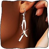 Urieo Spiral Threader Earrings Dangle Drop Earring Silver Twisted Earring Jewelry for Women