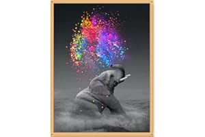 VIGEGU Elephant Cross Stitch Kits, Cross Stitch Kits for Adults Beginners,Full Range of Cross-Stitch Kits Needlecrafts Embroidery Kits Animal Patterns for Home Wall Decor 11.8x15.7inch