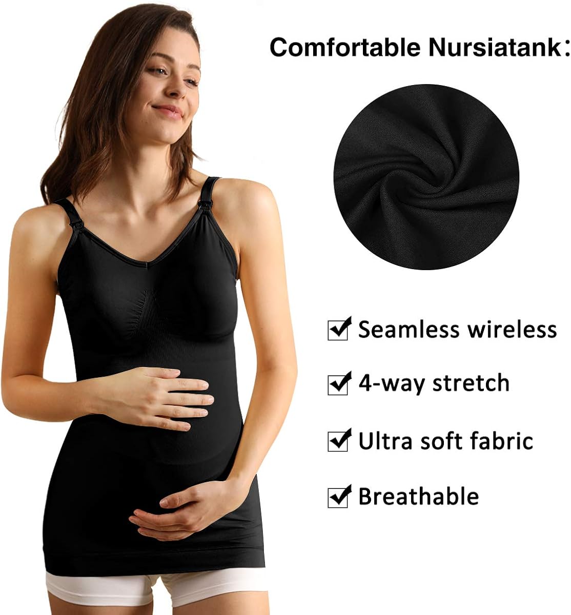iloveSIA 3PCS Women's Nursing Cami Maternity Breastfeeding Tank Tops at  Women’s Clothing store