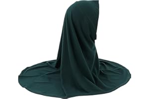 amokk Solid Hijab Scarf for Toddler Girls Muslim One Piece Headscarf Wrap for 4-8 Years