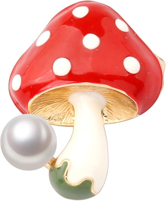 BEKECH Cute Mushroom Pin Brooch Autumn Theme Jewelry Gift