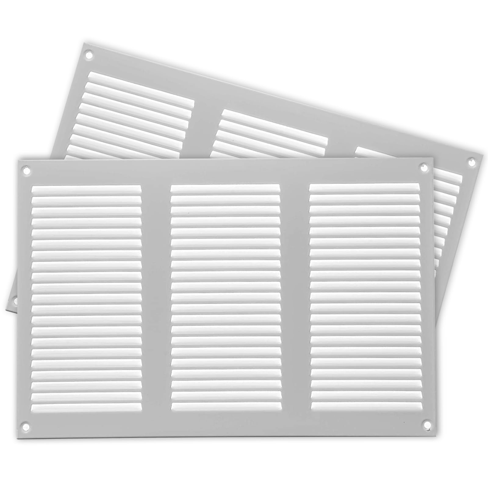 2-Pack 12" x 8" Inch / 300 x 200 mm White Air Vent Cover - Steel Air Grilles - for Ceiling and Sidewall - HVAC - with Insect Protection Screen (11.81''x7.87'' Inch, White) — image 1