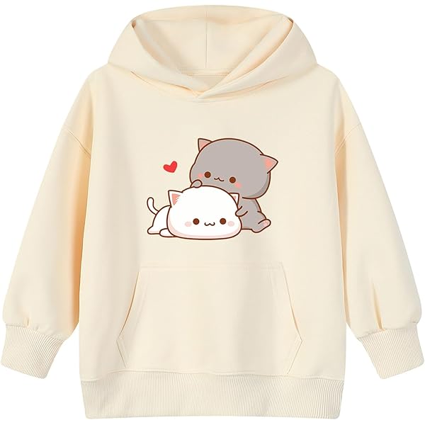 ZITEZHGO Kawaii Cat Hoodie for Girl Teen with Pocket Cute Japanese