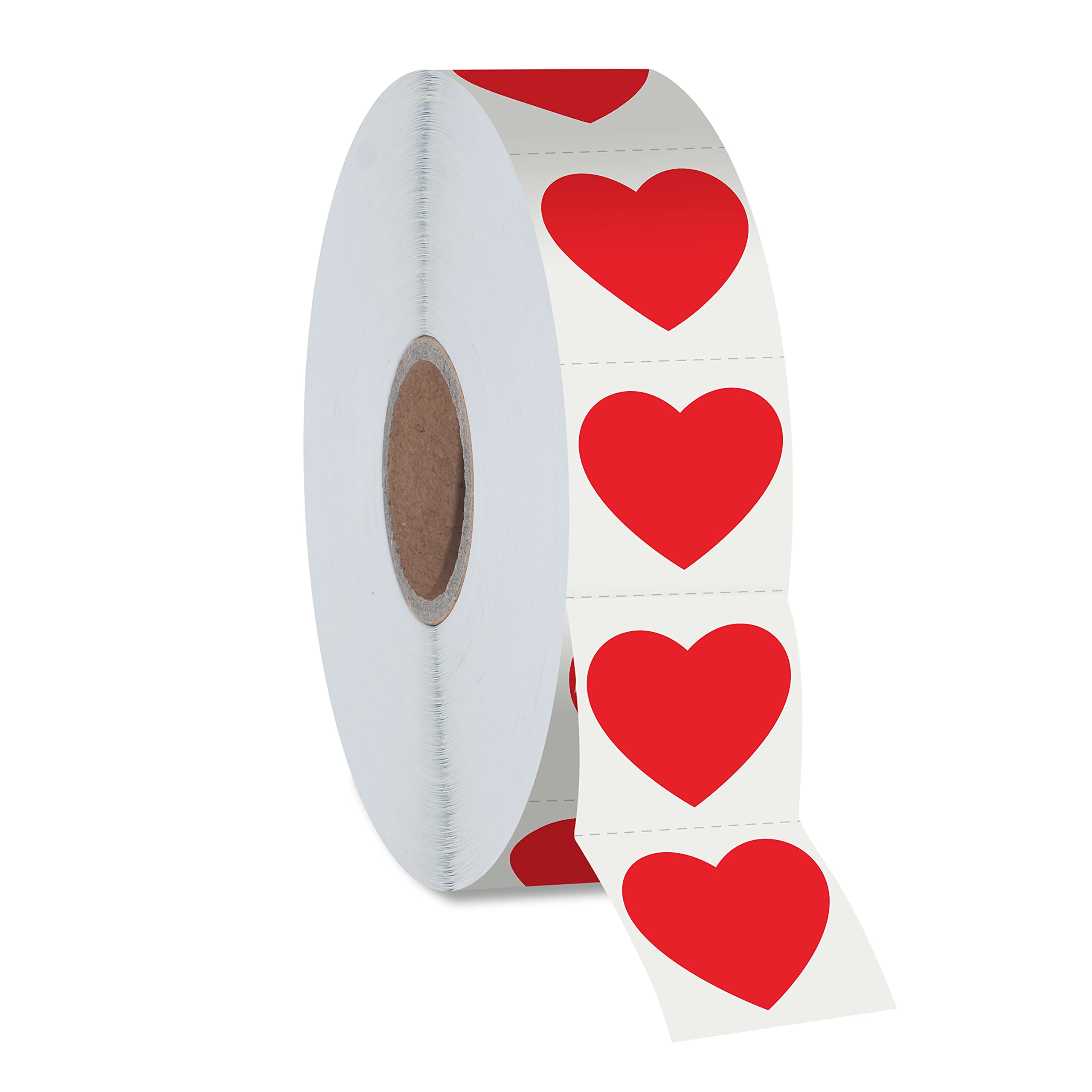 Photo 1 of 1200 PCS Red Heart Shaped Sticker Labels with Perforation Line in Roll, Use for Valentine's Day, Award Charts, Offices, Teachers & Classrooms, Bookmarks (3/4" in Diameter)