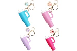 EROLPXE Mini Tumbler Keychain for Stanley Cup, Cute Mini Cup Keychain Chapstick Holder for Women Men Girls