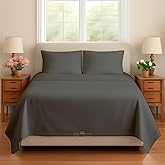 Sleeper Sofa Bed Sheet, 100% Cotton 400 TC (Full, Dark Grey) | 4 Piece Set, Deep Pocket Fitted Sheet, Soft Wrinkle Free &amp; Breathable, Luxury Hotel Quality, Fits Up to 6 Inch Mattress