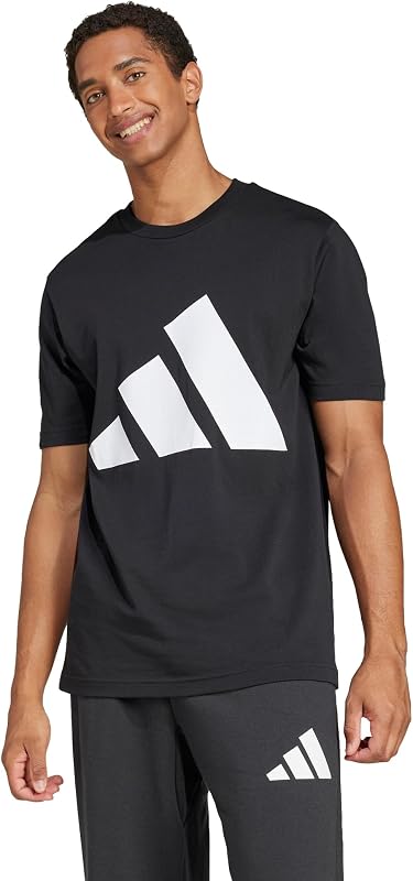 Uomo Essentials Big Logo Single Jersey Shirt, Black/White, M — foto 2 di 8