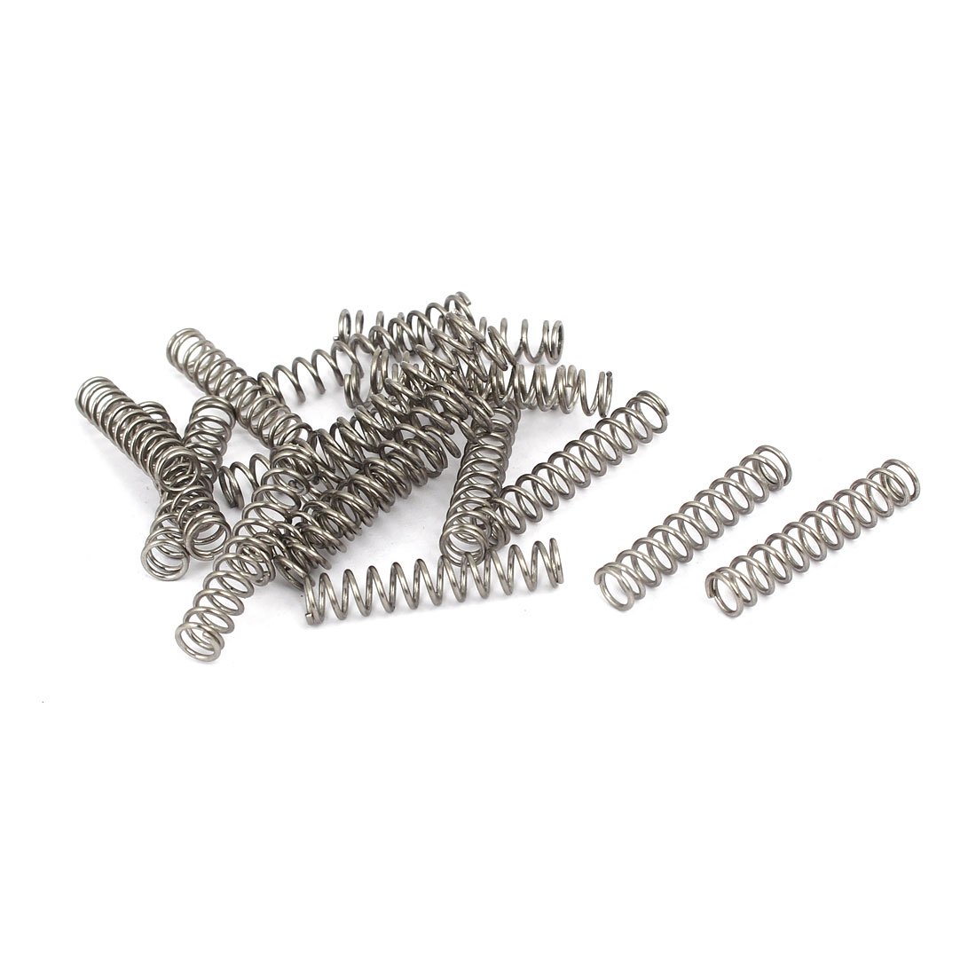 sourcingmap 0.8mmx6mmx30mm 304 Stainless Steel Compression Springs Silver Tone 20pcs