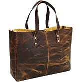 URBAN DEZIRE Leather Tote Bag for Women Large Shoulder Travel Shopping Vintage Satchel Handbag with Top Handles