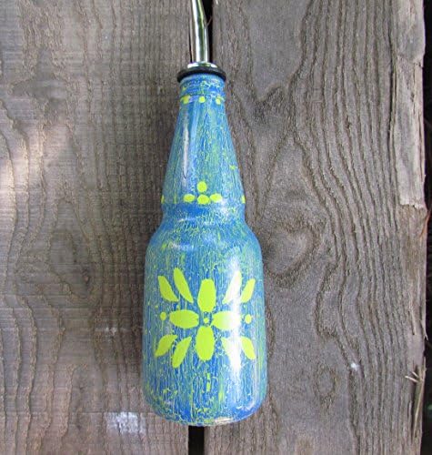 Hand-painted recycled glass Olive Oil Dispenser