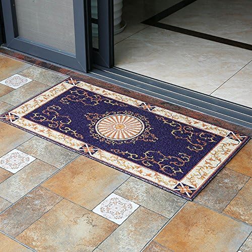 Hihome Dirt Debris Mud Trapper Front Door Rug Shoes Scraper Entry Mats Outdoor Doormat (18“x30”, Purple)