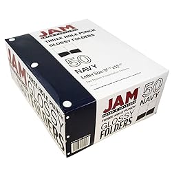 JAM PAPER Laminated Two Pocket Glossy 3 Hole Punch
