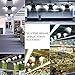 Garage Lights, LED Deformable Garage Light, Ultra-Bright Shop Lightning with 3 Adjustable Panels, Garage Ceiling Light for Workshop/Warehouse (60W, Black)