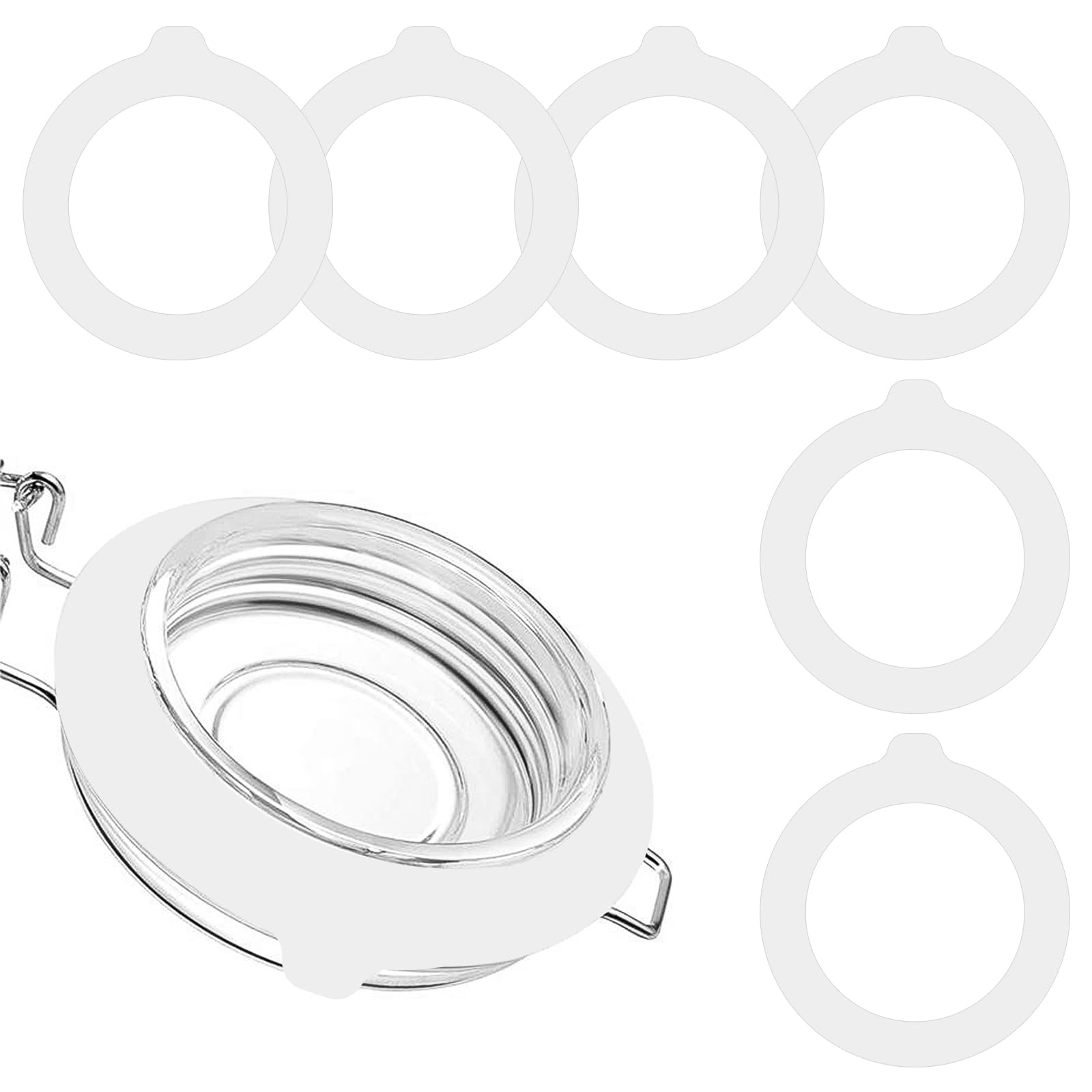 Photo 1 of 10PCS 4.5Inch Silicone Jar Gaskets Replacement Rubber Seals Rings Airtight Gasket Sealing for 4.2-4.3 Inch Mouth Glass Canning Jars,Leak Proof Rubber Seals Rings for Glass Mason Jars Lids