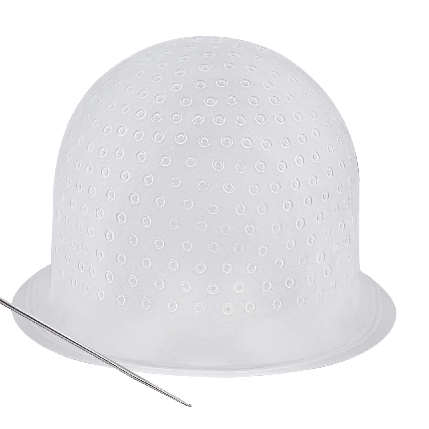 Silicone Frosting Punched Hole Cap Professional Unisex Highlighting Streaking Hair Dye Coloring Hat With Hair Picking Hook Needle