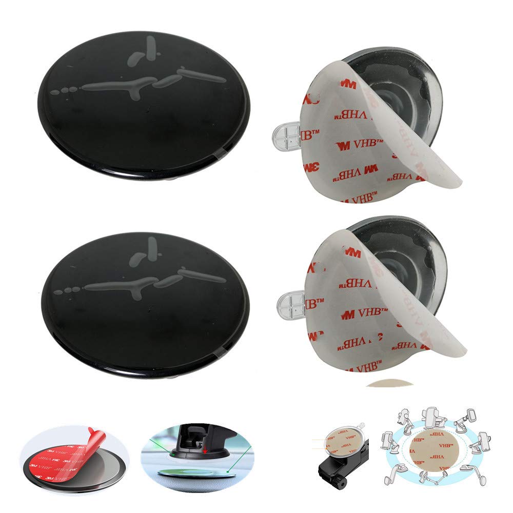 MeetRade 4PACK Dashboard Mounting Pad Disk With PU Sticky Adhesive Replacement Kit 95mm Circle Heat Resistant Double-Sided Stickers for Suction Cup Car Phone Holder Disc & Windshield GPS Dash Cam