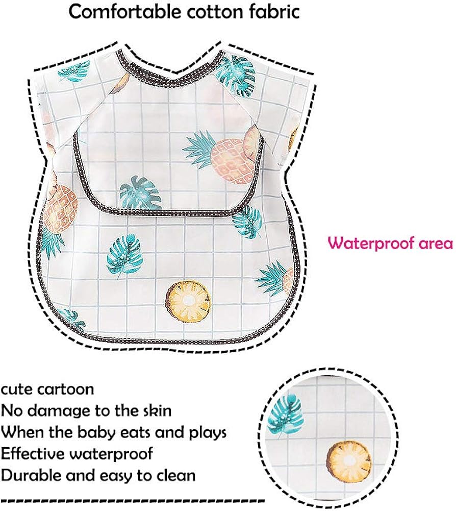 Bebe Lactancia Y Alimentacion Baberos Baberos Impermeable Bebes Ninos Ninas Delantal Sin Mangas Para Pintura Comer Para Unisex Infantil De 0 3 Anos Happy Cherry