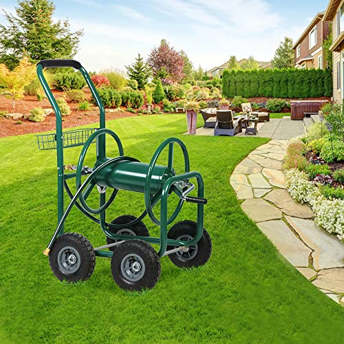 Garden Hose Reel Cart with Wheels for Outdoor, Yard Water Planting