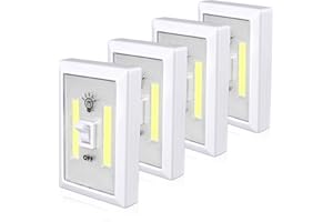 Lzonunl Closet Light, Battery Operated Tap Light, Super Bright Switchlight, Stick On Light Wall Mount Under Cabinet Lighting, Push Night Light for Cupboard, Shed, Basements(4 Pack)