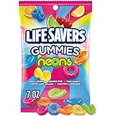 LIFE SAVERS Neons Gummies Candy Gummy Snacks Variety Pack, 7 oz Bags, 12 Pk | Everyday snacking, gummies candy, chewy candy, candy mix, soft assorted fruity candy snacks bulk for pantry, movie night