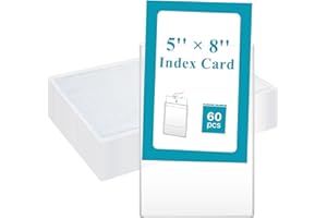 Lainballow 60 Pcs Index Card Pockets, 5'' x 8'' Clear Adhesive Pockets Label, Plastic Labels Holders for Storage Bins, Clear Photo Sleeves for Library Office Classroom Organizer Supplies