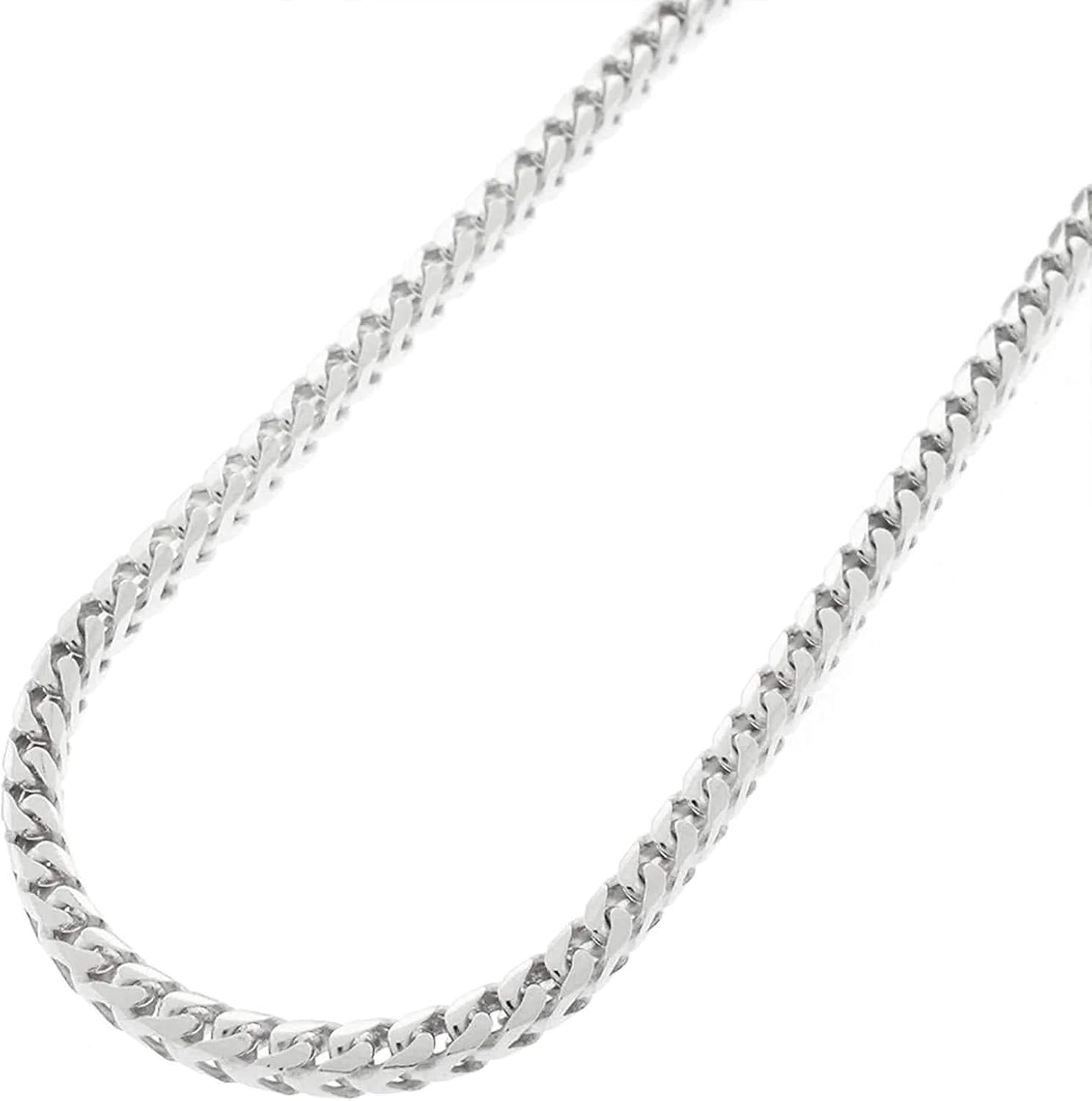Buy Mens 925 Sterling Silver 4MM 5MM Franco Chain Necklace, Round Box