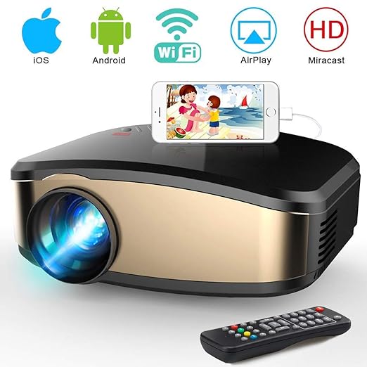 DBSCD WiFi proyector, portátil Mini LCD proyector de vídeo Full HD ...