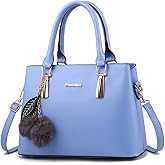 Dreubea Women's Leather Handbag Tote Shoulder Bag Crossbody Purse