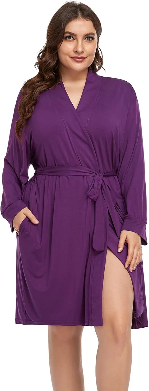 Plus Size Robes for Women Short Cotton Maternity Robes Plus Size Soft