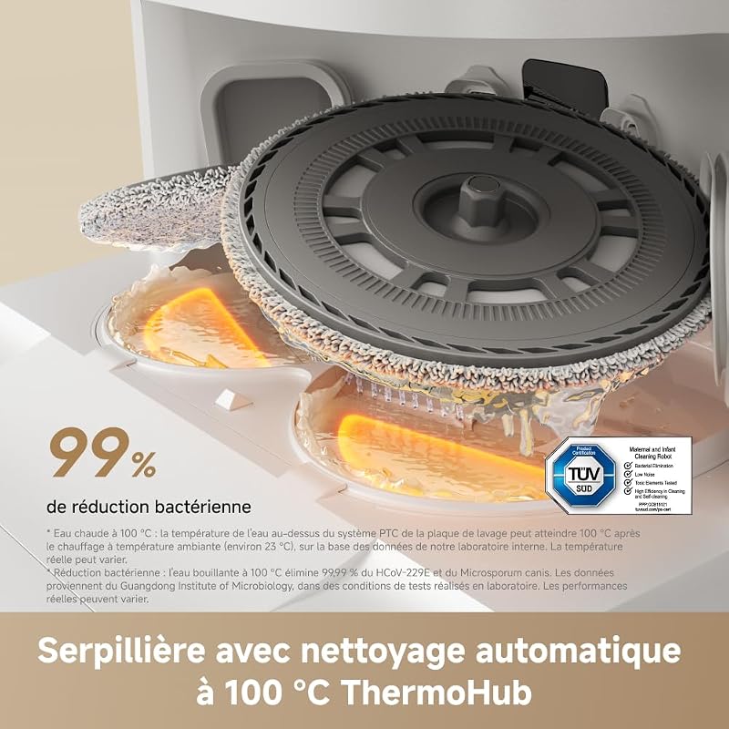 L50 Ultra AE Robot Aspirateur Laveur, Auto-Nett 100 °C, 28 000 Pa