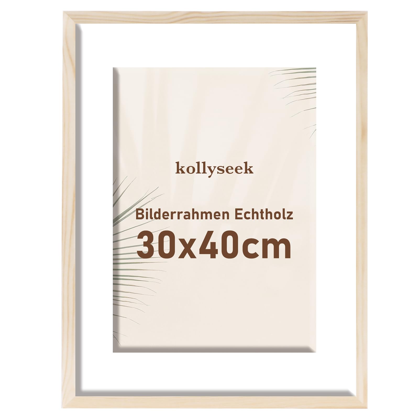kollyseek Picture Frame 30 x 40 cm Real Wood with Mount Wooden Frame with Acrylic Glass Pine Wood Photo Frame with Shatterproof Acrylic Glass Panels Picture Frame Wood Room Decoration