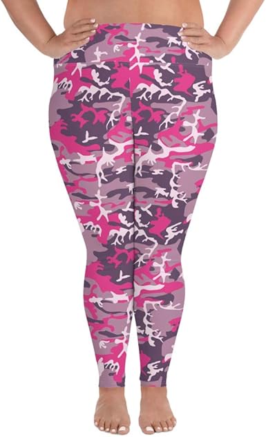 plus size pink camo leggings