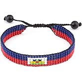 Flag Bracelet | Adjustable Handmade Flag Bracelet Beaded and Boho Style Rope Bracelet