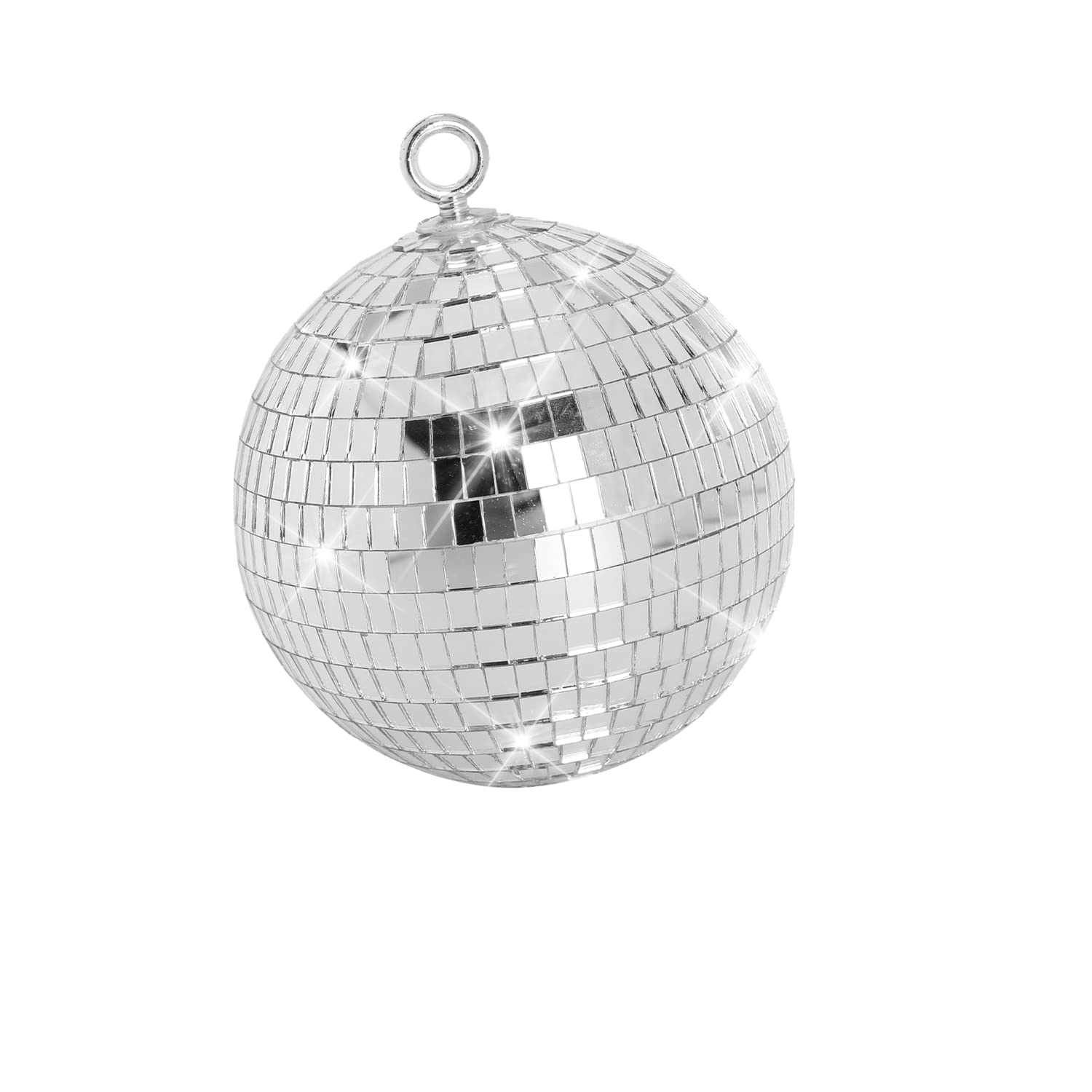 Photo 1 of Mirror Disco Ball, 6 inch Mirror Ball Silver Disco Party Stage Lightning Balls with Hanging Rings for DJ, Dance, Wedding, Christmas, Birthday, Home Party Favors Decorations (6inch, Silver)