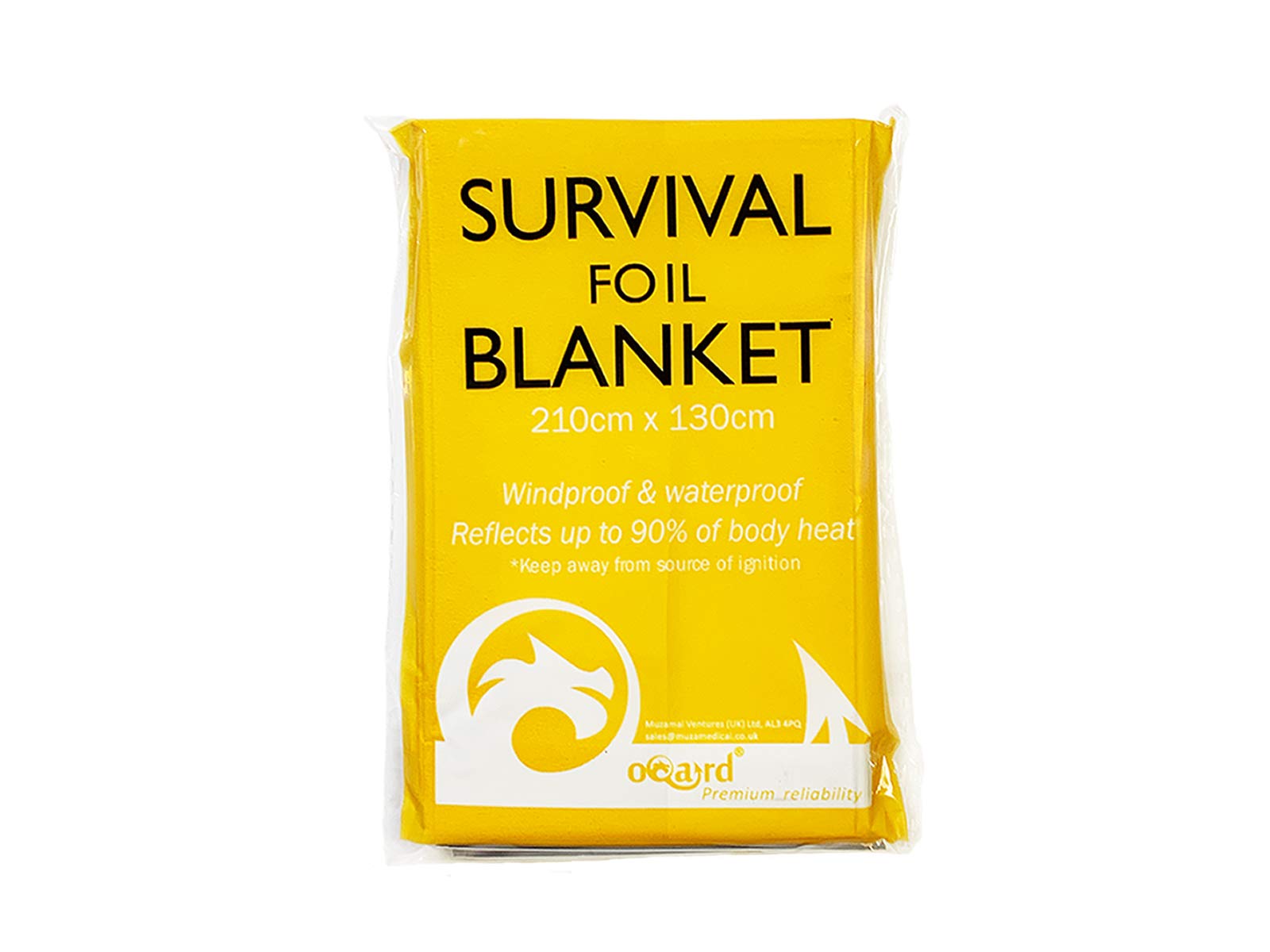 Oqard Survival Foil Blanket 210 cm x 130 cm - Pack of 1