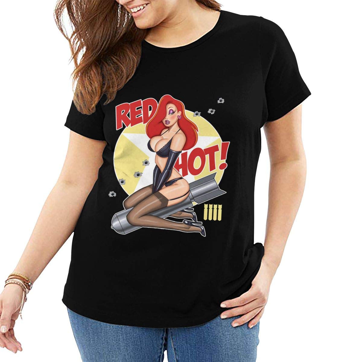 Rghfklsc Red Hot Nose Art - Jessica Rabbit Big T-shirt