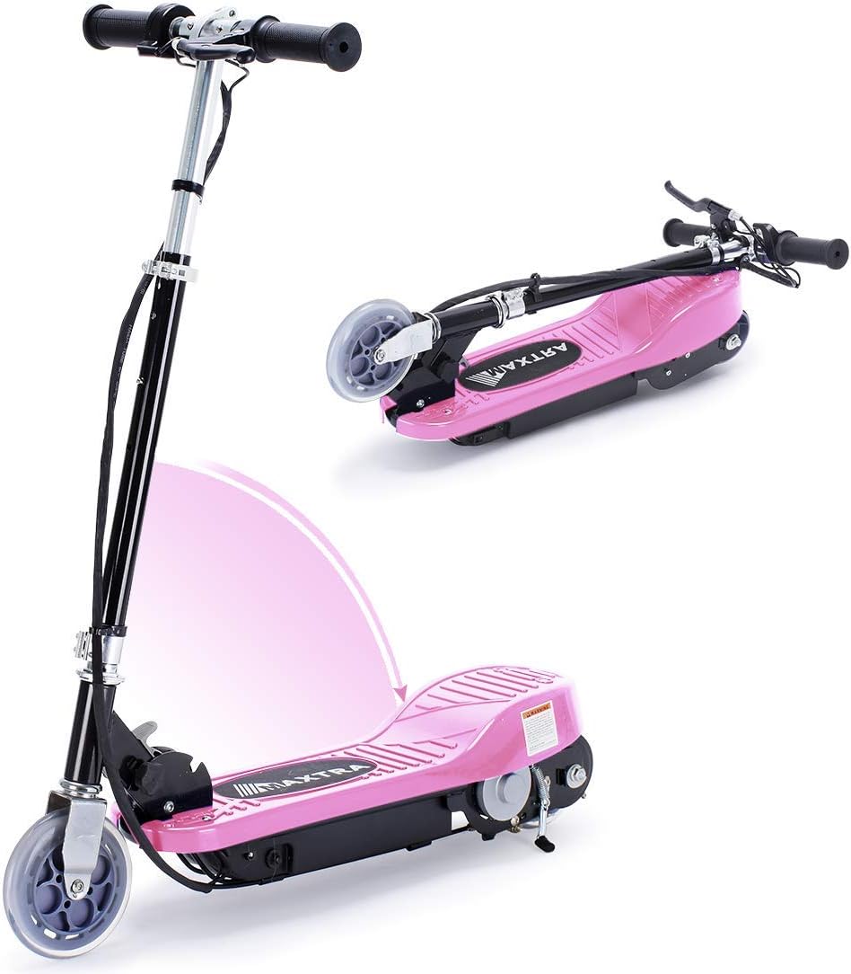 Overwhelming Upgrade E120 Adjustable Handlebar Height and Seat Folding Electric Scooter with Removable Seat for Kids,177lbs Max Weight Capacity No Kick to Start Motorized Scooters, up to 10 mph-Red