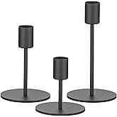 Smtyle Black Candlestick Holders, Set of 3 Metal Taper Candle Holders, Modern Minimalist Matte Candle Stick Holders for Table Centerpieces, Home Decor, Weddings, Vintage Decor