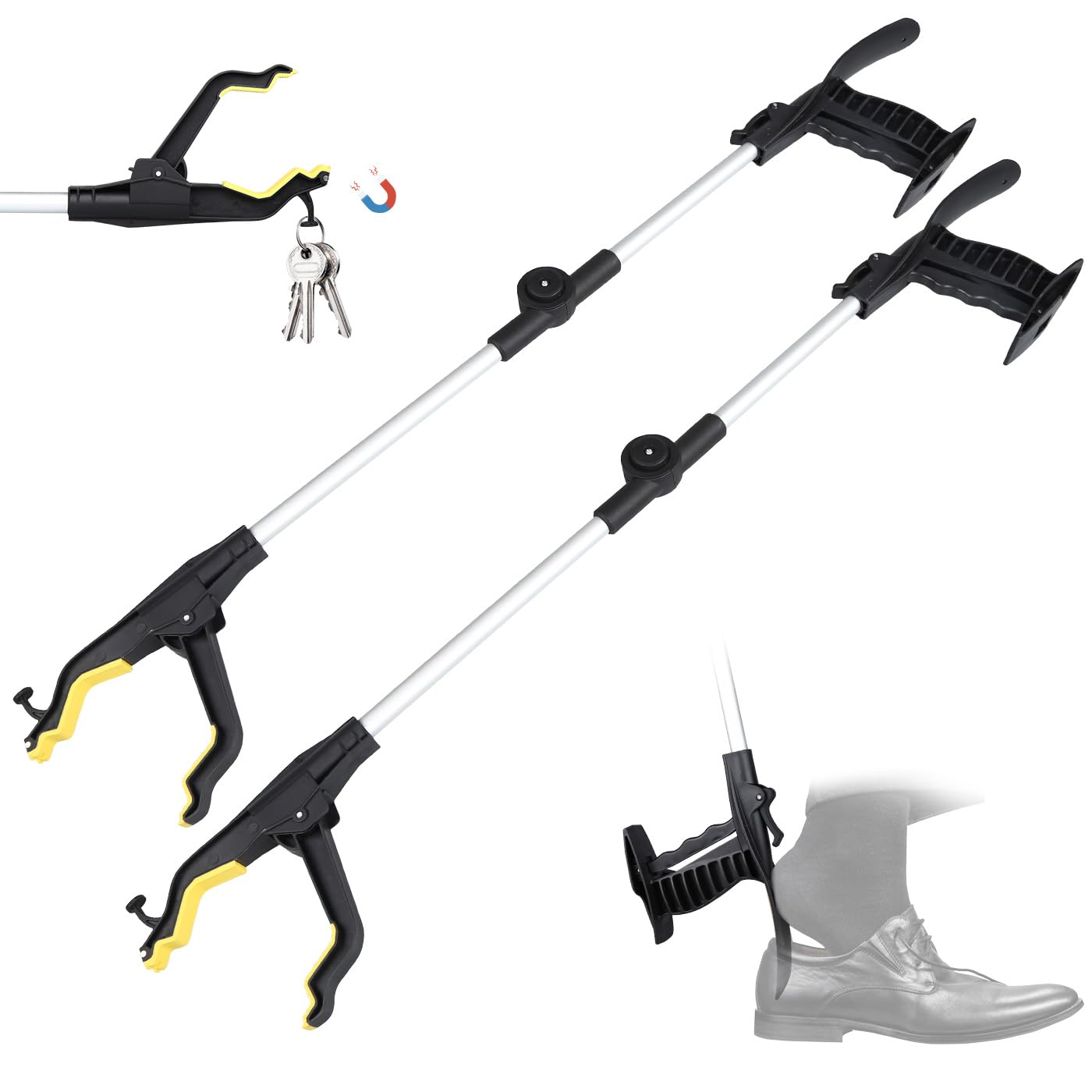 Photo 1 of 32" Grabber Reacher Tool,2-Pack Foldable Reacher Grabber Pickup Tool with Shoehorn,Trash Picker Upper Grabber,Bend-Free Gifts for Seniors