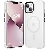 CHEZEAL Compatible with iPhone 14/13 Case [Compatible with Magsafe & Military-Grade Protection] Slim Magnetic Translucent Matte Phone Case for iPhone 13/14 6.1'', Frosted White