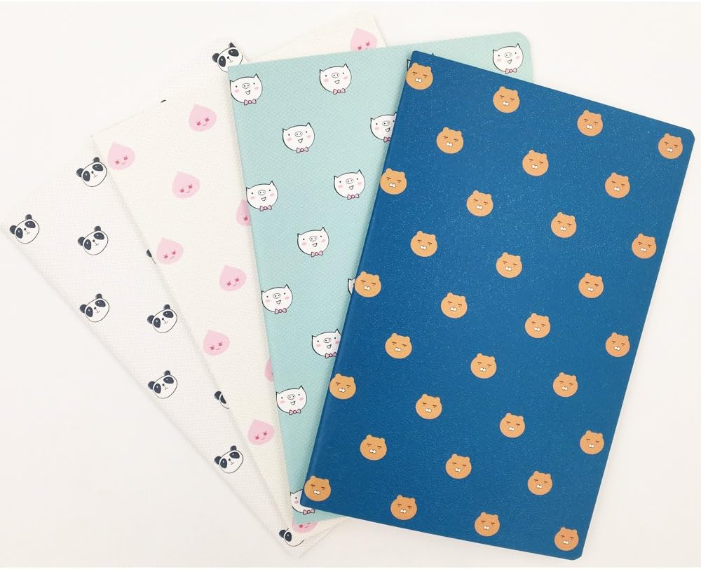 QingLanJian A5 Lovely Theme Softcover Notebooks/Dairy/Journals/Composition Set-4 Pack College Ruled Notebooks