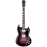 Leo Jaymz 39 Inch Solid Body Electric Guitar - Poplar Wood Body，Maple Neck and Laurel Wood Fretboard (Purple Burst)