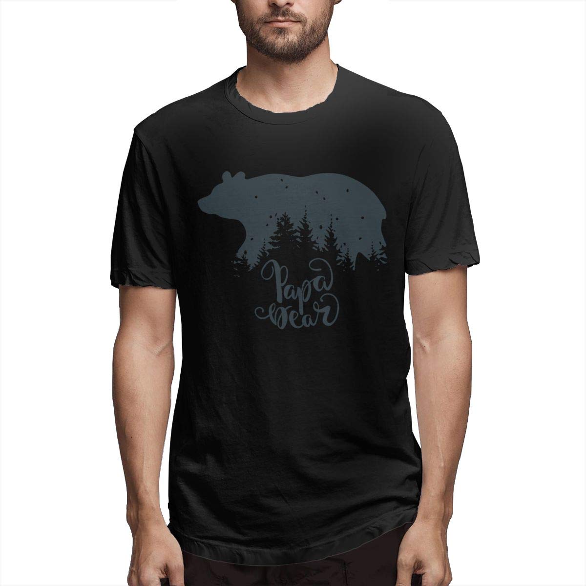 Designed Rncomfortable Papa Bear, Bear Family Short Sleeve New Black T Shirt