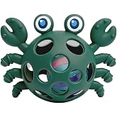 2-in-1 Baby Teething Rattle Toy Teething Toys for Babies, Baby Rattle Keeps Little Ones Entertained, Silicone Sensory Grasping Teether, Easy Grasp Silicone Soft Infant Chew Toys (Green)