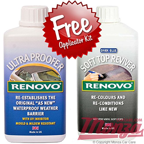 Renovo 1 LITRE DARK BLUE Convertible Soft Top Hood Dye & Waterproofer
