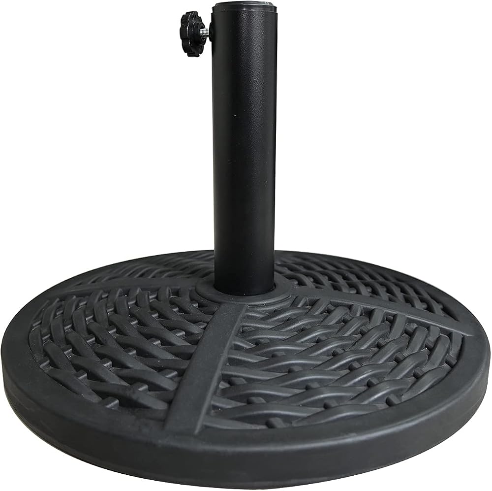 RAM 10kg Heavy Duty Rattan Effect Parasol Base 42CM Garden Patio Umbrella Stand