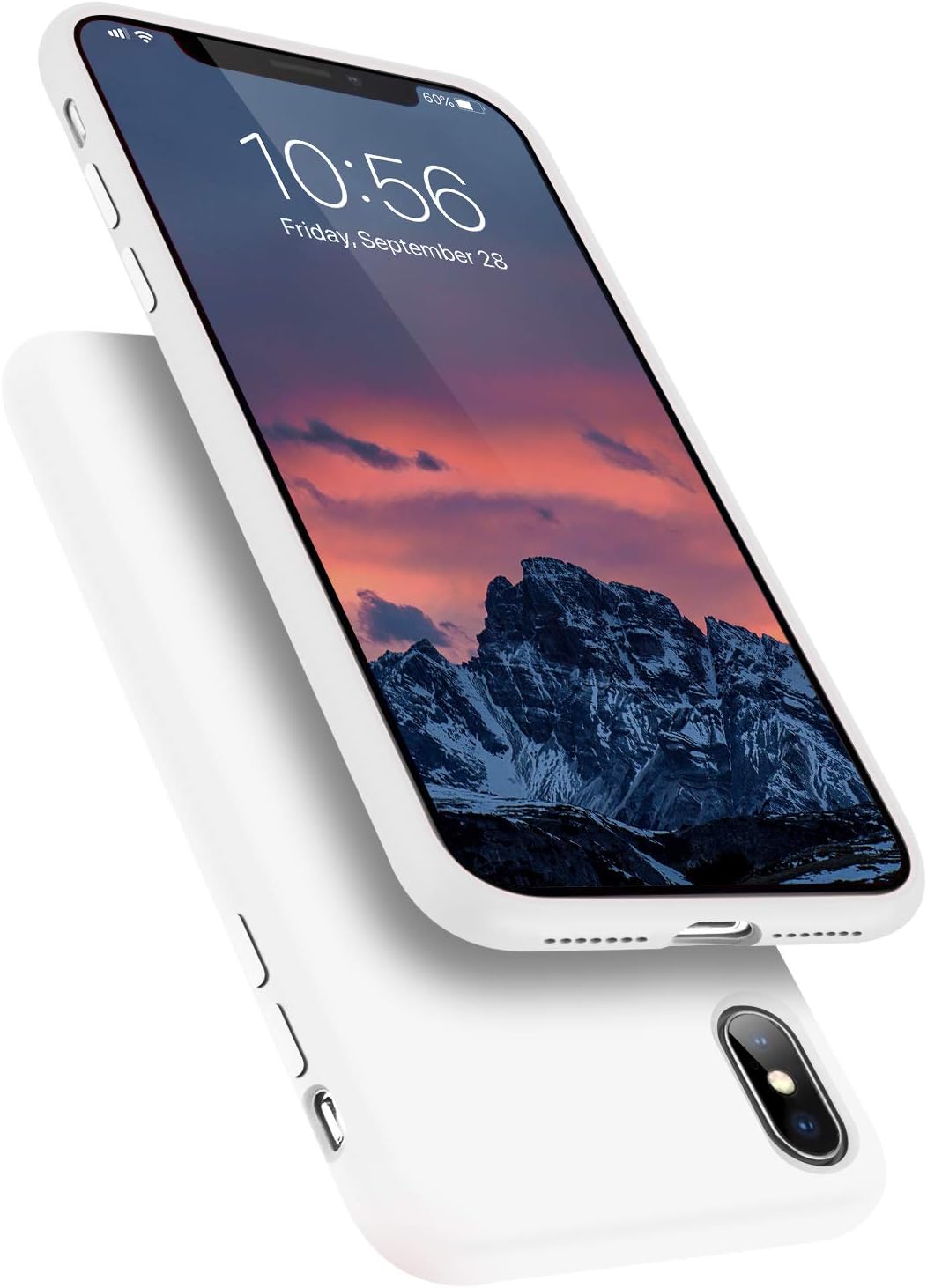 Segoi Liquid Silicone Case Compatible with iPhone XsMax 6.5 inch, Gel Rubber Full Body Protection Shockproof Cover Case Drop Protection Case - White