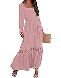 ZESICA Women's 2024 Boho Long Sleeve Square Neck