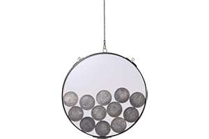NCYP Glass Coin Holder for Display Morgan Silver Dollar Coin - Wall Hanging Coin Organizer - Round 8" Glass Floating Frame - Home Decor, Black (Glass Frame Only)