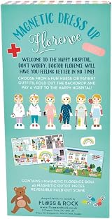 Floss & Rock Magnetic Florence Doll - 40pc Wooden Dress-Up Doctor Nurse Patient view 5